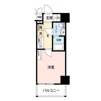 【🎉初期費用オフ｜お得なキャンペーン】【禁煙🚭/Wi-Fi無料🌐】マイナビSTAY横濱鶴見　703の間取り図