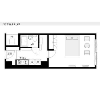 アクセス良し！世田谷区の好立地マンション！家具家電完備！フジテラス用賀407の間取り図