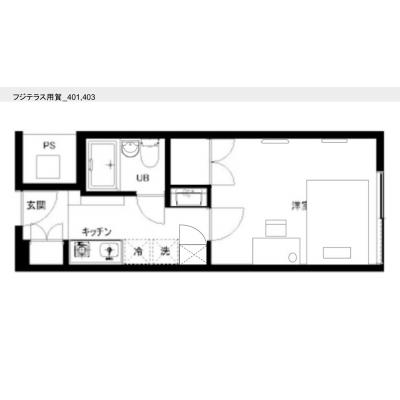 アクセス良し！世田谷区の好立地マンション！家具家電完備！フジテラス用賀401の間取り図