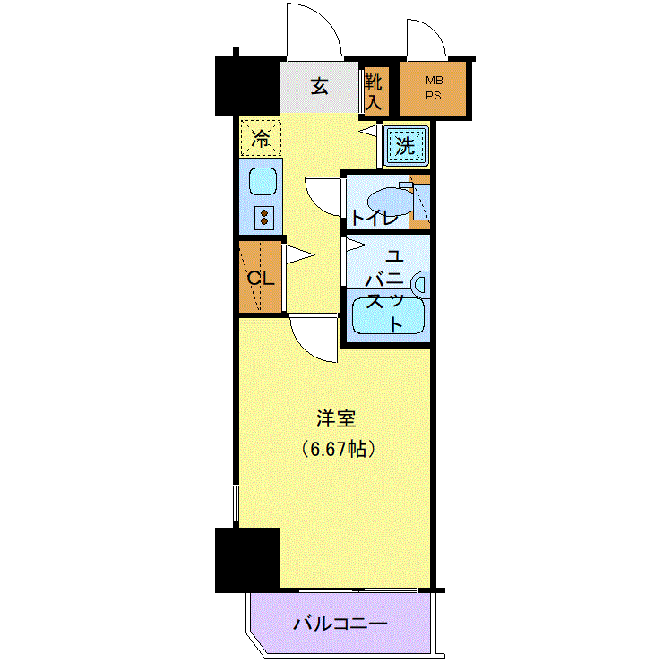 マンスリーリブマックス牛込柳町駅前レジオス■『禁煙ルーム・駅2分』【温水洗浄便座・浴室乾燥付】≪スタンダードシリーズ≫の間取り図