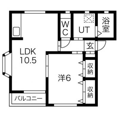 【Wi-Fi無料、駐車場無料、2階角部屋、バストイレ別、独立洗髪洗面台、ＴＶドアホン、エアコン、大容量収納】葵区若松町の間取り図