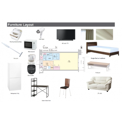 【D-roomStay東三国1K（31.35㎡）】-Re-be東三国-の間取り図