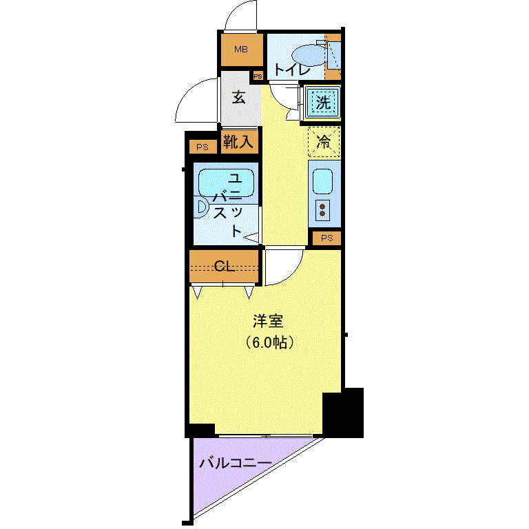 マンスリーリブマックス練馬桜台グリーンウォール□『禁煙ルーム』【浴室乾燥付】≪スタンダードシリーズ≫の間取り図