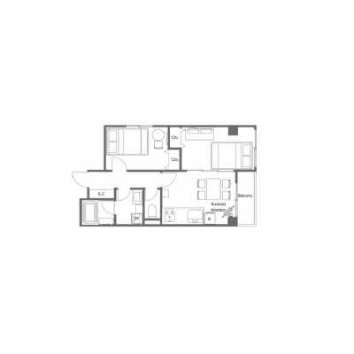 1DKSの広いお部屋/最大6人収容！賑やかな暮らし/デザイナーズ＃aLATO錦糸町403の間取り図