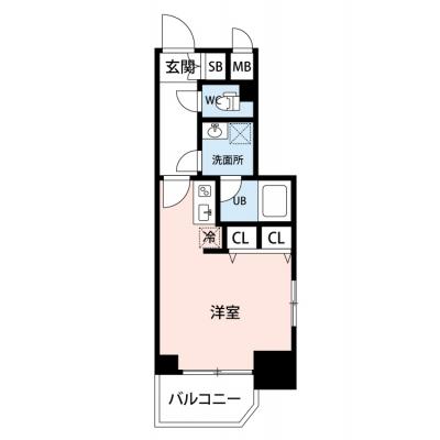 【🎉初期費用オフ｜お得なキャンペーン】【禁煙🚭/Wi-Fi無料🌐】マイナビSTAY本町うつぼ公園　409の間取り図