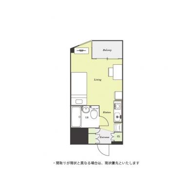 ユニオンマンスリー西川口７　104　1R・シングル☆【禁煙ルーム】セキュリティ面も安心のモニター付きインターホン完備。川口総合病院まで徒歩圏内/駅近くには24時の間取り図
