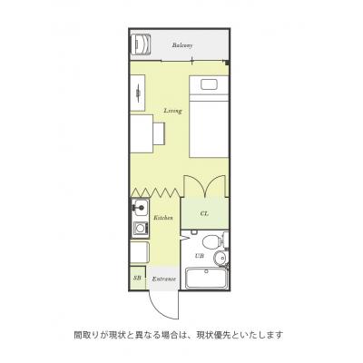 ユニオンマンスリー柿生３　303　1R・シングル☆【禁煙ルーム】デスク・チェアのあるお部屋！小田急小田原線利用で新百合ヶ丘駅まで1駅＆成城学園前駅まで乗換なしでの間取り図
