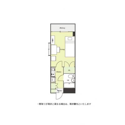 ユニオンマンスリー行徳３　301　1K・シングル☆【禁煙ルーム】角部屋＆モニター付きインターホン完備♪物件近くにコンビニや24時間営業のスーパー「西友新浜店」の間取り図