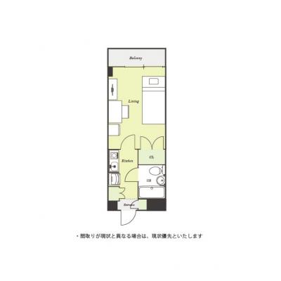 ユニオンマンスリー行徳３　407　1K・シングル☆【禁煙ルーム】セキュリティ面も安心のモニター付きインターホン完備♪物件近くにコンビニや24時間営業のスーパーの間取り図