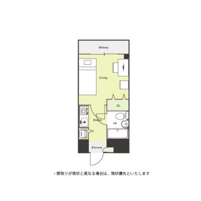 ユニオンマンスリー読売ランド前２　703　1K・シングル☆◆インターネット固定回線（有線）無料の部屋◆【禁煙ルーム】コンビニ・スーパーも近く便利♪の間取り図