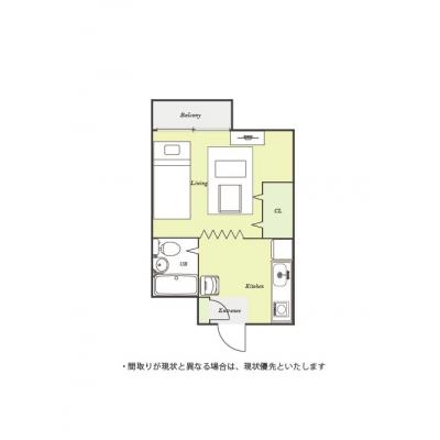 ●2026年5月4日から入居可●ユニオンマンスリー西国分寺３　302　1R・シングル☆【禁煙ルーム】モニター付きインターフォン完備のお部屋♪一人掛けソファ・ローテーブル＆冷蔵庫や電子レンジなどの間取り図