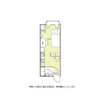 ユニオンマンスリー坂戸駅前１　205　1R・シングル☆【禁煙ルーム】セキュリティ面も安心のモニター付きインターフォン完備/東武越生線始発駅＆西大家駅や川角駅へ乗の間取り図