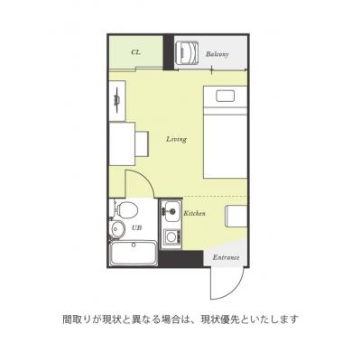 ユニオンマンスリー新大塚駅前１　102　1R・シングル☆【禁煙ルーム】デスク・チェア完備！電子レンジなど生活家電のあるお部屋の間取り図
