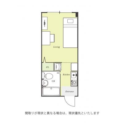 ●2026年4月19日から入居可●ユニオンマンスリー川崎１７　102　1R・シングル☆【禁煙ルーム】デスク・チェア完備！室内洗濯機や冷蔵庫など生活家電のあるお部屋/ＪＲ京浜東北線利用で鶴見駅＆蒲の間取り図