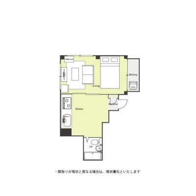 ユニオンマンスリー桜木町４　301　1K・セミダブル☆◆インターネット固定回線（Wi-Fi）無料の部屋◆【禁煙ルーム】角部屋＆2人掛けソファ＆ローテーブル付き！の間取り図