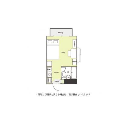 ユニオンマンスリー横浜二俣川３　305　1R・セミダブル☆【禁煙ルーム】人気の角部屋物件！明るい2面採光のお部屋♪駅前にはショッピングモールの間取り図