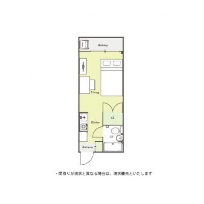 ユニオンマンスリー稲城フェリーチェ１　116　1R・セミダブル☆【禁煙ルーム】デスク・チェアのあるお部屋♪冷蔵庫や電子レンジなど生活家電完備/京王相模原線利用での間取り図