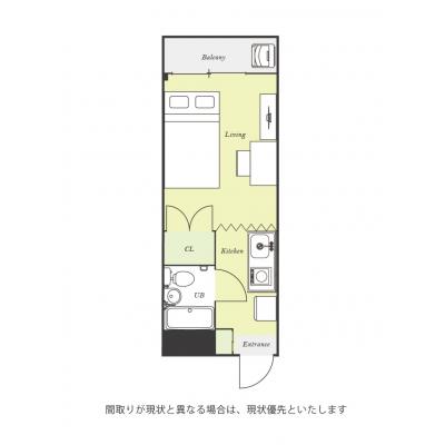 ユニオンマンスリー稲城２　211　1R・セミダブル☆【禁煙ルーム】デスク・チェアのあるお部屋♪京王相模原線利用で、京王よみうりランド駅まで1駅＆橋本駅まで乗換なの間取り図