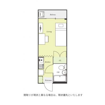 ●2026年2月11日から入居可●ユニオンマンスリー京王稲田堤３　108　1R・シングル☆【禁煙ルーム】冷蔵庫や電子レンジなど生活家電完備♪デスク・チェアのあるお部屋の間取り図