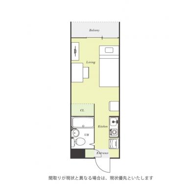 ユニオンマンスリー坂戸４　107　1R・シングル☆◆インターネット固定回線（有線・Wi-Fi）無料の部屋◆【禁煙ルーム】室内洗濯機や冷蔵庫など生活家電完備！の間取り図
