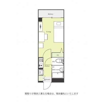 ユニオンマンスリー我孫子１　205　1K・シングル☆【禁煙ルーム】人気の角部屋＆バストイレ別！デスク・チェア完備＆室内洗濯機など生活家電のあるお部屋/ＪＲ常磐線の間取り図