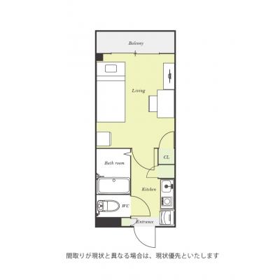 ユニオンマンスリー恋ヶ窪３　105　1K・シングル☆【禁煙ルーム】女性も安心の2階のお部屋＆モニター付きインターフォン・室内洗濯機完備！の間取り図