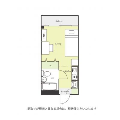 ユニオンマンスリー百合ヶ丘３　415　1R・シングル☆【禁煙ルーム】安心の建物AL＆室内洗濯機完備！デスク・チェアのあるお部屋/小田急小田原線利用の間取り図
