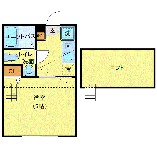 マンスリーリブマックス京浜東北線山手アウラ△『禁煙ルーム・ロフト有』【独立洗面・浴室乾燥付】≪エクセレントシリーズ≫の間取り図
