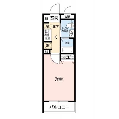 【🎉初期費用オフ｜お得なキャンペーン】【禁煙🚭/Wi-Fi無料🌐】マイナビSTAY野毛レジデンス　413の間取り図