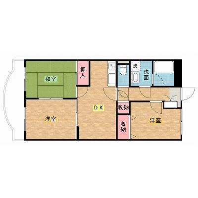 サンライズパセオ（3DK）の間取り図