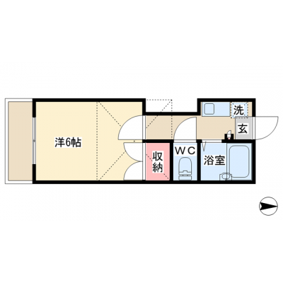 アパマートマンスリー富山市 茶屋町R Wi-Fi無料 1K (ae)の間取り図