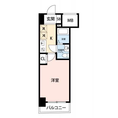 【🎉初期費用オフ｜お得なキャンペーン】【禁煙🚭/Wi-Fi無料🌐】マイナビSTAY本町ルフレ　1104の間取り図