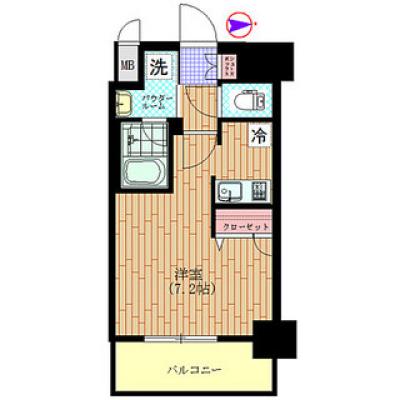 ◆パシオン大阪難波１【駅近！洗浄便座有！宅配ＢＯＸ有！オートロック！エレベーター有！】 の間取り図