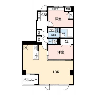 【🎉初期費用オフ｜お得なキャンペーン】【禁煙🚭/Wi-Fi無料🌐】マイナビSTAYプレステージ赤坂檜町公園　503の間取り図