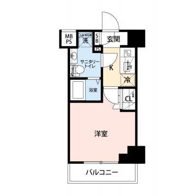 【🎉初期費用オフ｜お得なキャンペーン】【禁煙🚭/Wi-Fi無料🌐】マイナビSTAY横浜ザ・セントラル　411の間取り図