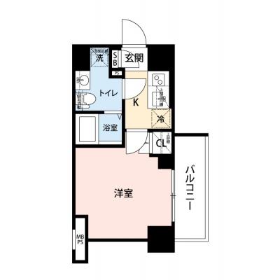 【🎉初期費用オフ｜お得なキャンペーン】【禁煙🚭/Wi-Fi無料🌐】マイナビSTAY横浜ザ・セントラル　420の間取り図
