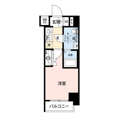 【🎉初期費用オフ｜お得なキャンペーン】【禁煙🚭/Wi-Fi無料🌐】マイナビSTAY横浜ザ・セントラル　503の間取り図