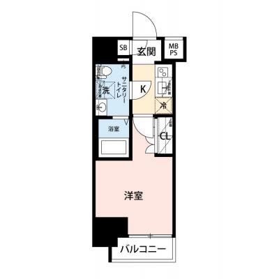 【🎉初期費用オフ｜お得なキャンペーン】【禁煙🚭/Wi-Fi無料🌐】マイナビSTAY横浜ザ・セントラル　508の間取り図