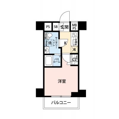 【🎉初期費用オフ｜お得なキャンペーン】【禁煙🚭/Wi-Fi無料🌐】マイナビSTAY横浜ザ・セントラル　515の間取り図