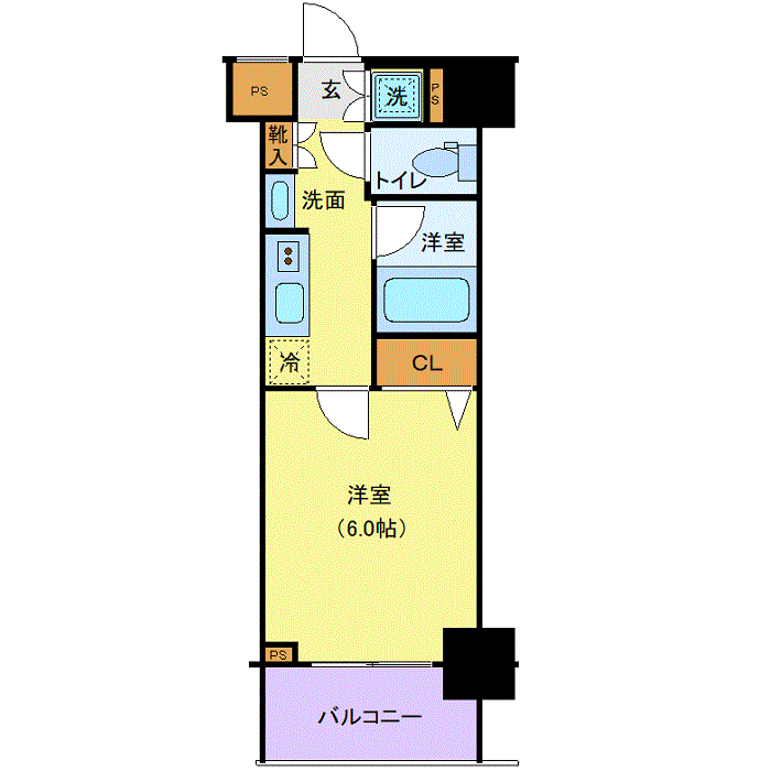 マンスリーリブマックス蒲田スカイガーデン■『禁煙ルーム』【独立洗面・浴室乾燥付】≪エクセレントシリーズ≫の間取り図