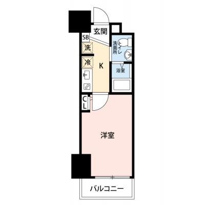【✨🎁12月入居限定SALE🎁✨】【禁煙🚭/Wi-Fi無料🌐】マイナビSTAY本町グランデ　408の間取り図