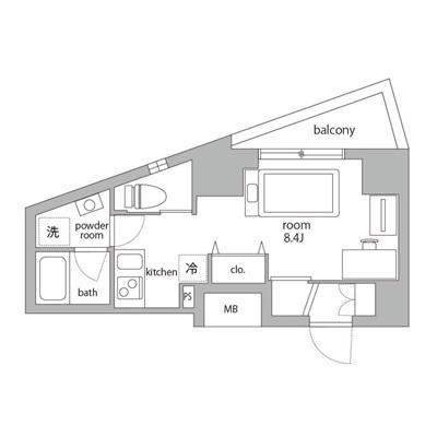 RマンスリーNo.12 横浜まで2駅4分の京急日ノ出町【駅徒歩3分/桜木町も徒歩6分/オートロック】の間取り図