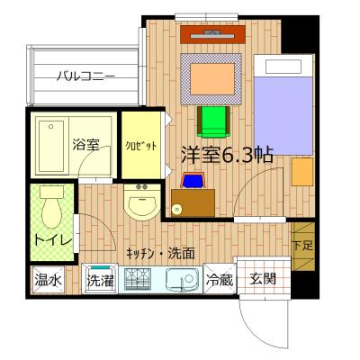 ワールドマンスリー心斎橋（Ｂ）✨✨の間取り図