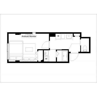 大崎駅から徒歩5分／入居最大3人／Wi-Fi無料／K-room 301の間取り図