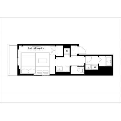家具・家電完備/日当たり良い♪/オシャレなデザイナーズ物件♪/短期～長期滞在まで◎/K-room 302の間取り図