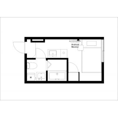 家具・家電完備/日当たり良い♪/オシャレなデザイナーズ物件♪/短期～長期滞在まで◎/CH RESIDENCE 喜久井町 202の間取り図
