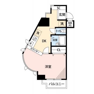 【🌸心機一転🌸春の引越し応援キャンペーン🏡🌷】【禁煙🚭/テレワークに最適🌟無料高速Wi-Fi使い放題🎧】マイナビSTAY下北沢レジデンス　405の間取り図
