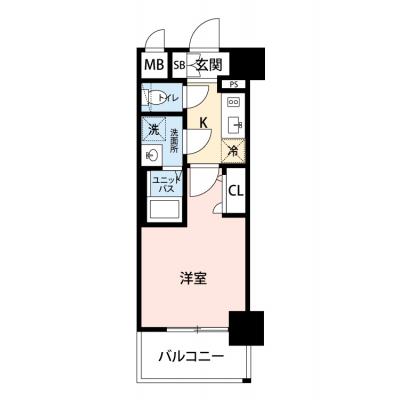 【🎉初期費用オフ｜お得なキャンペーン】【禁煙🚭/Wi-Fi無料🌐】マイナビSTAY弁天町ルシェンテ　203の間取り図