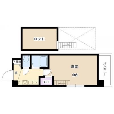 EC新大阪5ソレックス　⑧【分譲タイプ、ＮＥＴ無料・ペット相談可、ロフト付・床暖房・ドラム式洗濯乾燥機・３２型ＴV・HDD内蔵ブルーレイ完備】の間取り図