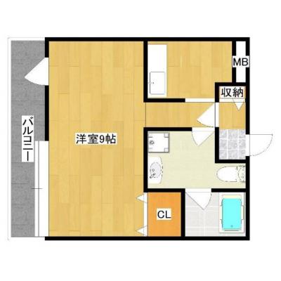 予約4/3～ 大産西公園マンション／A室(契約1か月以上のみ)の間取り図